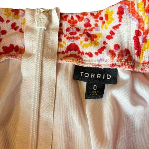 Torrid Floral Print Midi Maxi Skirt High Waist Multicolored Womens Size 0 Large - Picture 9 of 13
